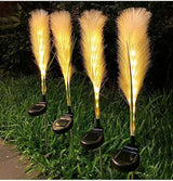 Solar Garden Lights - 4 Pack Solar Fiber Reed Outdoor Lights for Elegant Ambiance 1