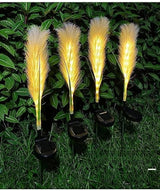 Solar Garden Lights - 4 Pack Solar Fiber Reed Outdoor Lights for Elegant Ambiance 4
