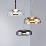Solara Modern Brass and Glass Pendant Light with Integrated LED 1