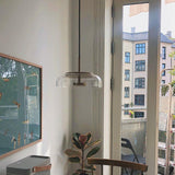 Solara Modern Brass and Glass Pendant Light with Integrated LED 8