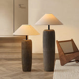 Weathered Wood Modern Floor Lamp - Rustic Standing Lamp for Living Room 1