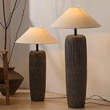 Weathered Wood Modern Floor Lamp - Rustic Standing Lamp for Living Room 2